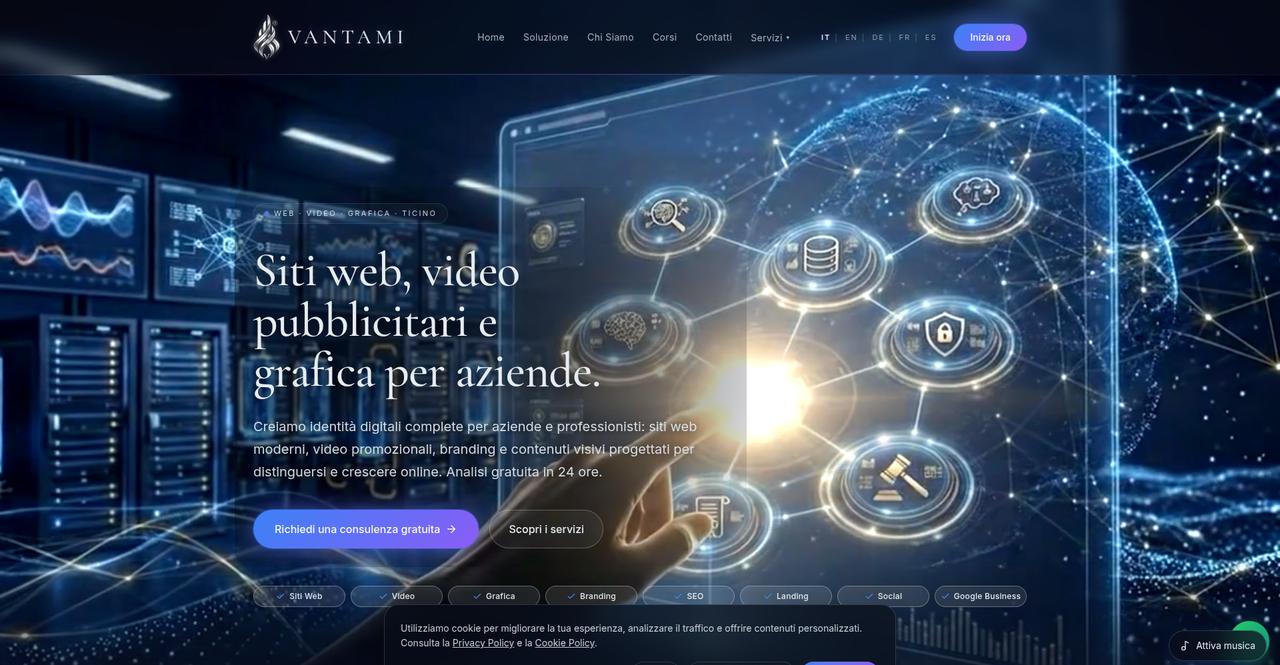 Anteprima della homepage di VANTAMI